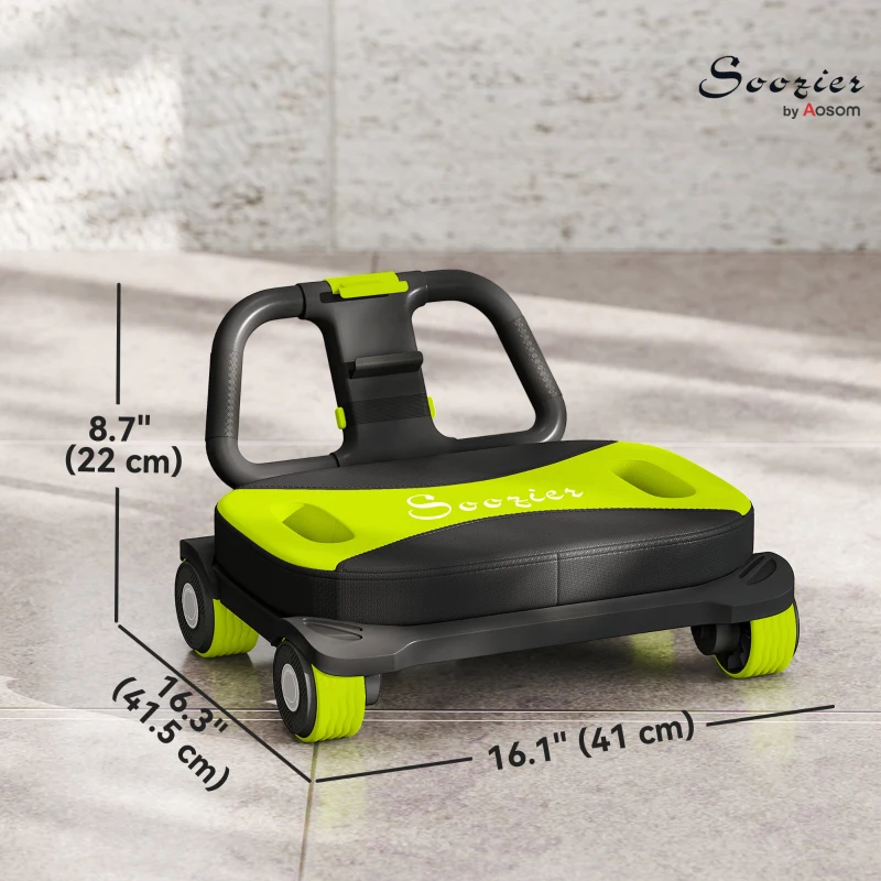 Soozier Ab Wheel Roller, Automatic Rebound Abdominal Wheel, Core Training Equipment with Phone Holder and Foldable Handle