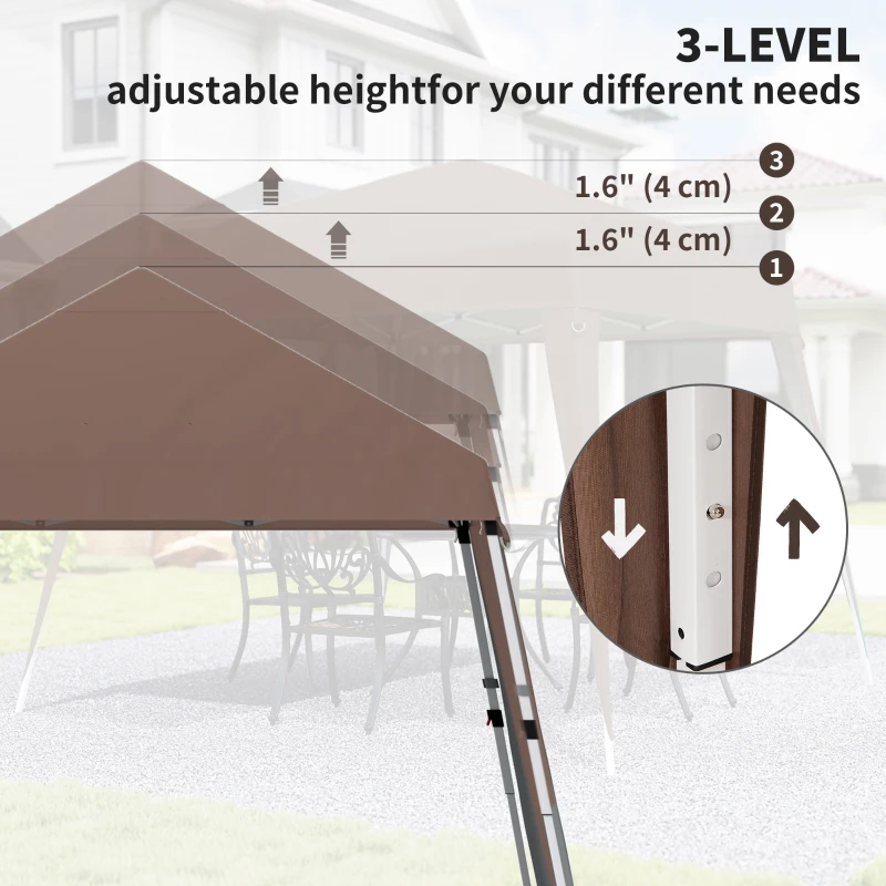 Outsunny 8' x 8' Pop Up Canopy, Outdoor Folding Tent, Portable Party Tent with Carrying Bag for Camping, Party, Picnic, Coffee