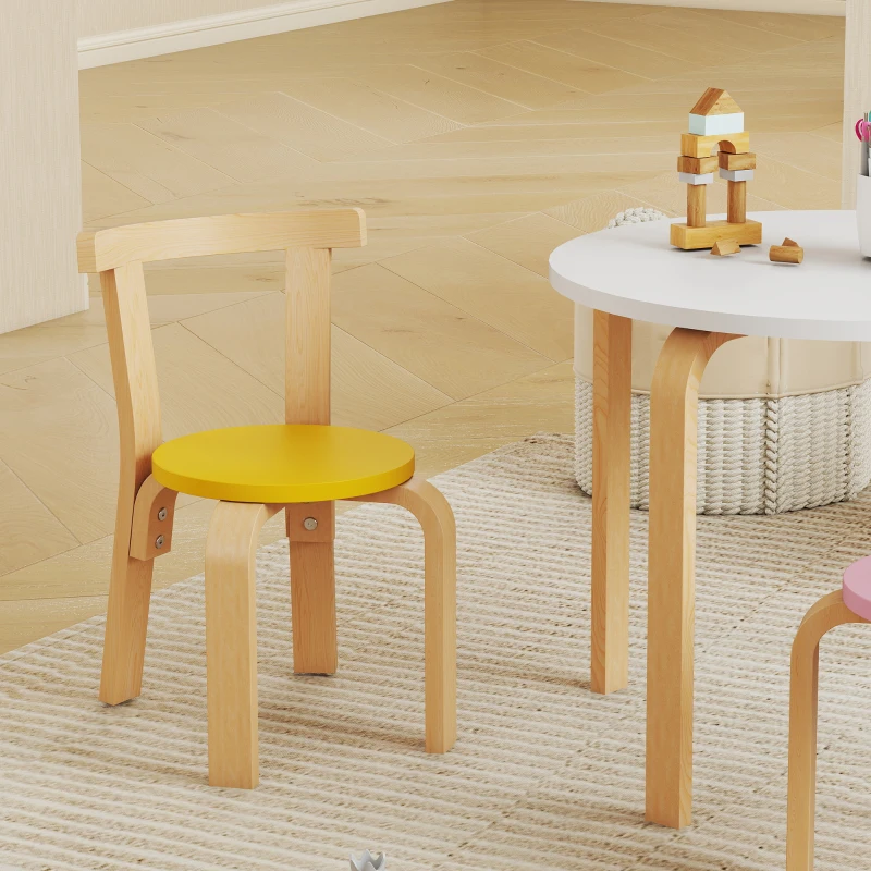 Qaba Wooden Kids Table and Chairs Set, Toddler Table and Chairs Set for 3-8 Years, Multi-Coloured