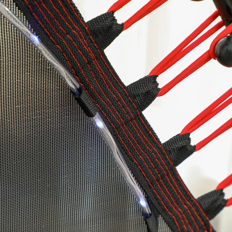 Soozier 45" Rebounder Trampoline for Adult, Quiet Bungee Rebounder with LED Lights Remote Control, Red