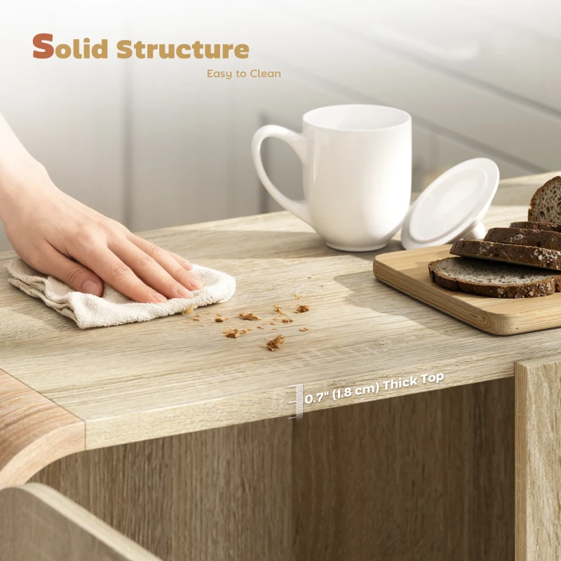 HOMCOM Sideboard Buffet Cabinet, 62" Modern Kitchen Storage Cabinet with Soft-Close Doors and Adjustable Shelves, Natural Wood