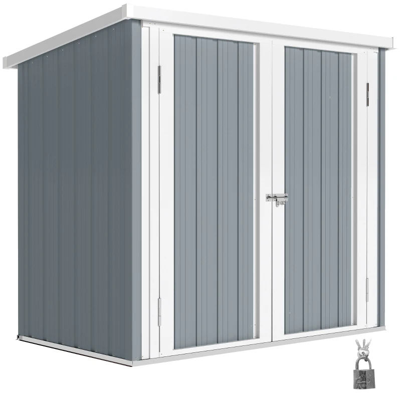 Outsunny 5' x 3' Metal Garden Storage Shed, Tool House with Double Doors for Backyard, Patio, Lawn