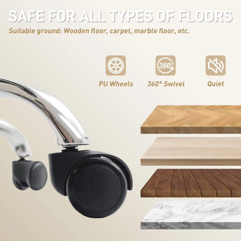 HOMCOM Executive Office Chair, Pet-Friendly Leather Ergonomic Desk Chair with Footrest, Swivel Recliner, Beige