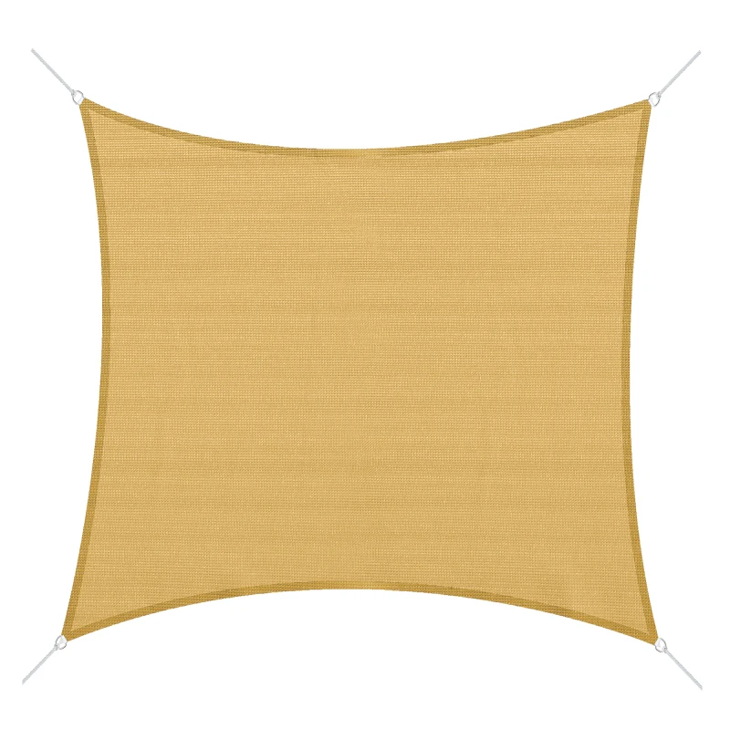 Outsunny 10ft x10ft Square Canopy Sun Shade Sail Garden Cover UV Protector Outdoor Patio Lawn Shelter with Carrying Bag Sand