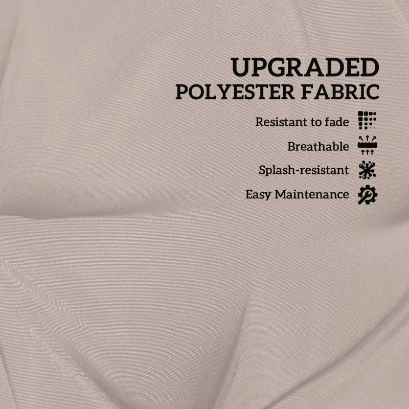 Outsunny 2-Piece Back Seat Cushion Replacement, Outdoor Patio Chair Cushions Set with Ties, Button Tufted, Beige