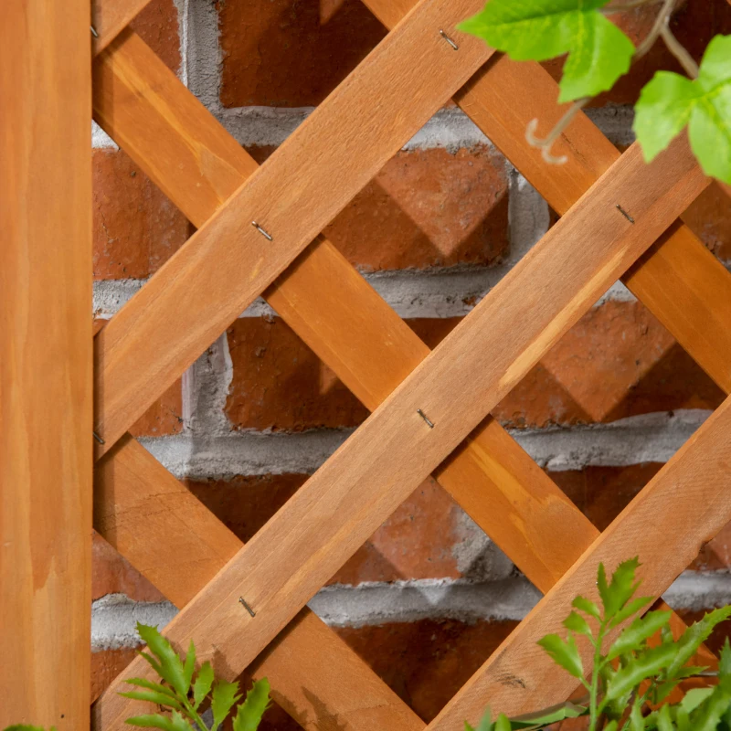 Outsunny Raised Garden Bed with Trellis, Wooden Raised Planter Box with Corner Trellis, Outdoor Garden Bed for Patio & Balcony