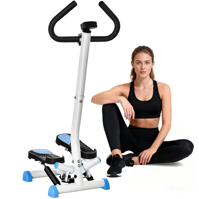 Soozier Twist Stepper Exercise Machine with Adjustable Resistance, LCD Screen - White & Blue