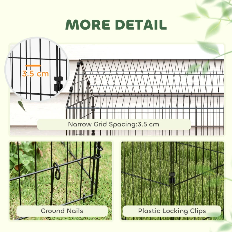 PawHut 73" Small Animal Cage with Roof, Indoor/Outdoor Use,  for Chicken, Rabbits, Chinchillas, Silver