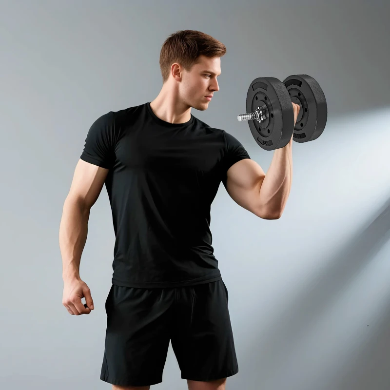 Soozier Weight Plates Set of 2, 1-Inch Barbell Weight Set for Home Gym Strength Training and Weightlifting, 2 x 22 lbs