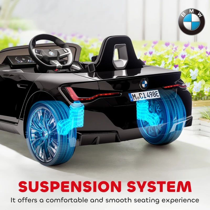 Aosom 12V Electric Car for Kids with 2.4G Remote Control, Suspension, Black