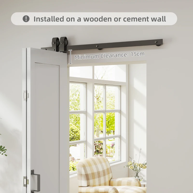 HOMCOM 35" x 83" Sliding Door with 3.6FT Bi-Folding Door, Hardware Kit Included & Handle, DIY Paintable MDF Surface