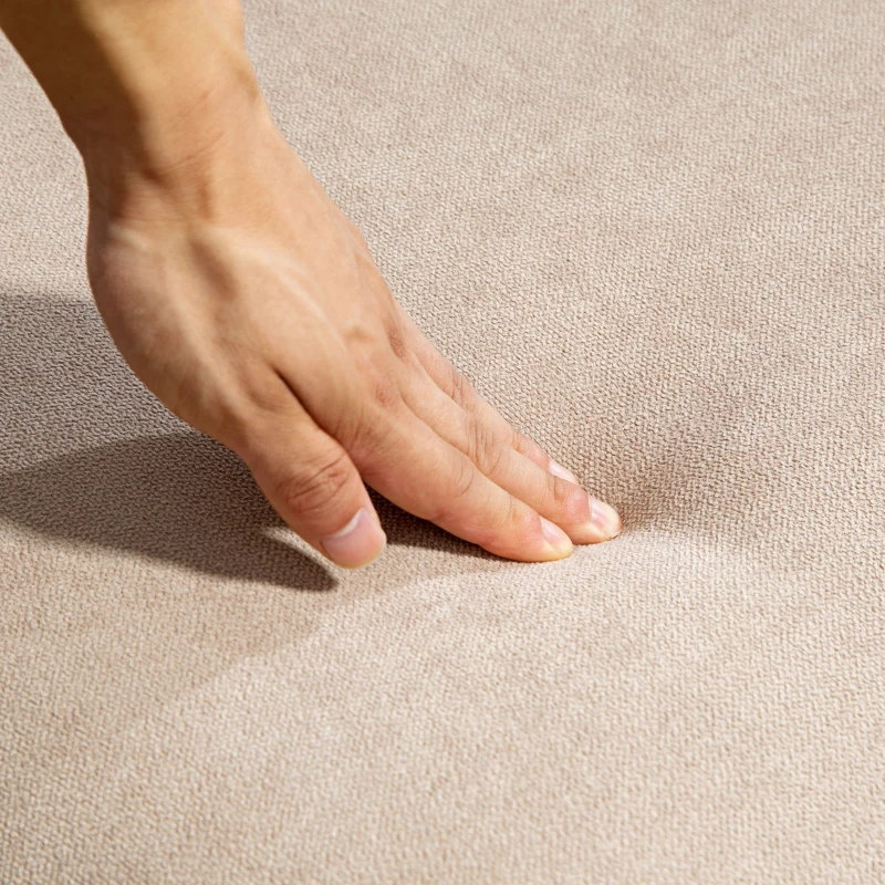 HOMCOM U Shape Couch with Double Chaise Lounge, Modern 4 Seater Sofa with Wooden Legs, Fabric Sofa for Living Room, Beige