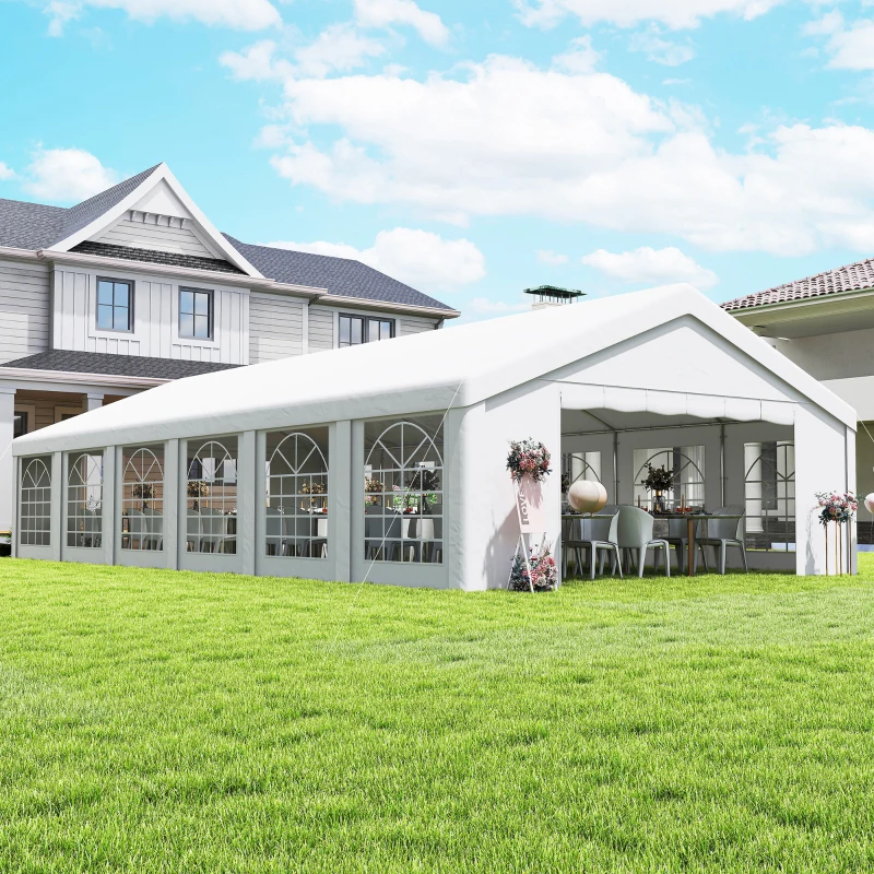 Outsunny 20' x 40' Party Tent, Outdoor Canopy Tent with 12 Removable Window Sidewalls for Parties, Wedding, Events, BBQ