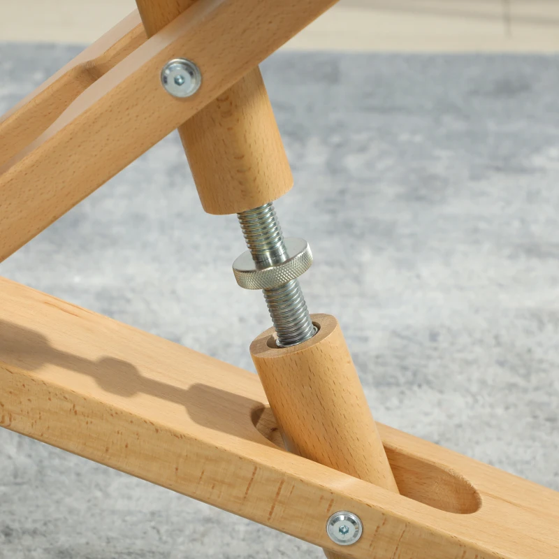 HOMCOM Ergonomic Kneeling Chair, Posture Chair with Rubberwood Frame, Rolling Wheels for Office, Posture Correction, Black