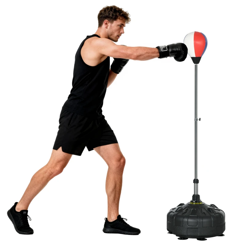 Soozier Reflex Bag, Speed Bag with Stand, 57.9" -65" Height Adjustable, for Home Gym Boxing Training
