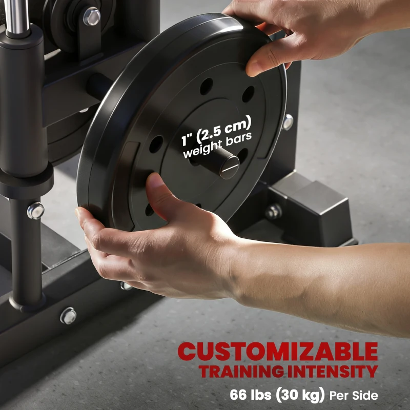 Soozier Cable Station Dual Pulley System with Pull up Bar and 14 Adjustable Positions