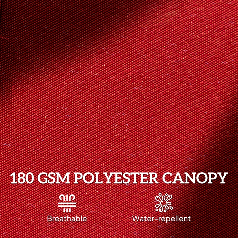 Outsunny 15' Outdoor Patio Umbrella with Twin Canopy Sunshade Steel Table Umbrella with Lift Crank, Cross base, Sandbag, Wine Red