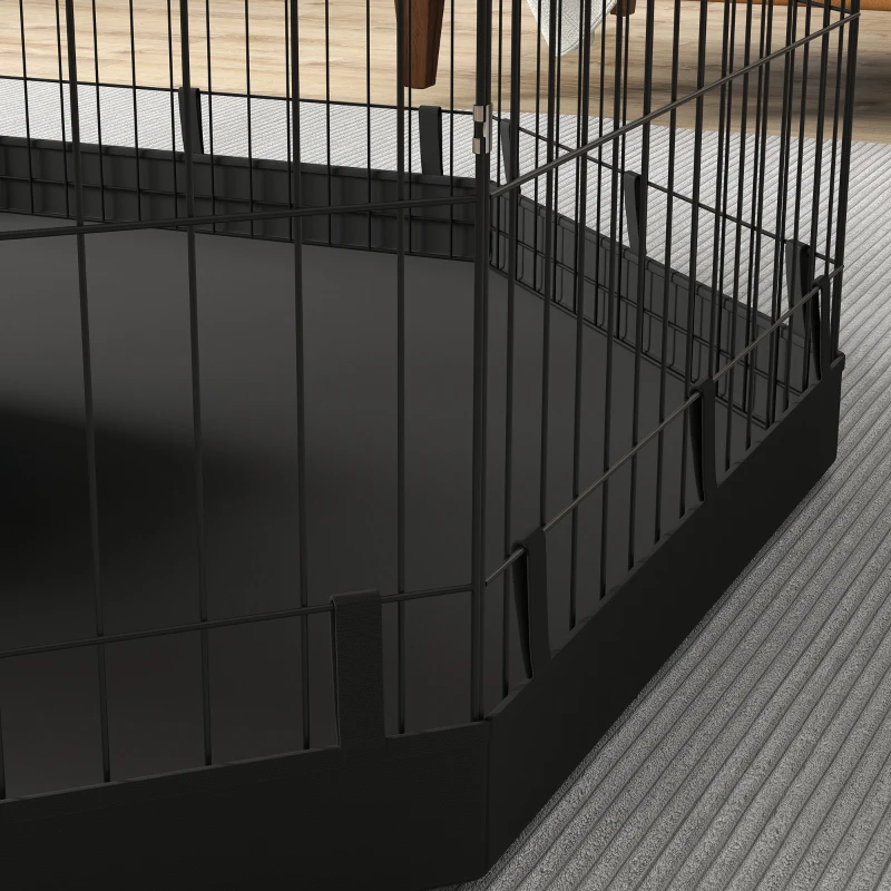 PawHut 8 Panels Foldable Dog Playpen with Bottom Pad & Top Cover, 30" High