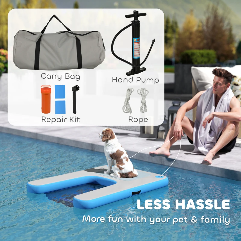 PawHut Floating Boat Ramp for Swimming Pets Up to 200 lbs, for Pool, Lake, Boat, Dock