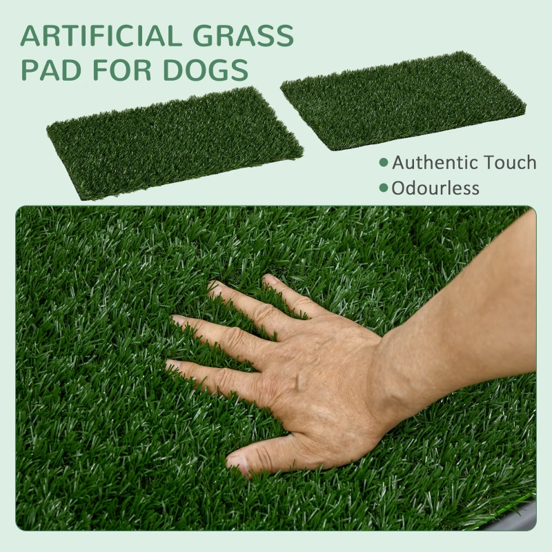 PawHut Artificial Grass Pee Pad for Dogs Potty Training, 26" x 16", 2 Packs, Green