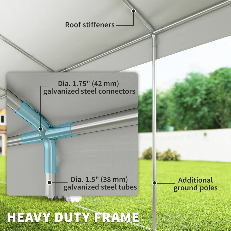 Outsunny Heavy Duty Party Tent, 20' x 40' Large Sun Shade Canopy Tent for Parties, Wedding, Events, BBQ Grill, White