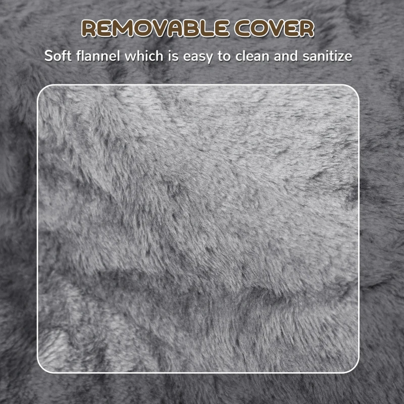 PawHut 3-Step Dog Ramp for Sofa, Bed, and Couch, with Removable Cover, Light Grey