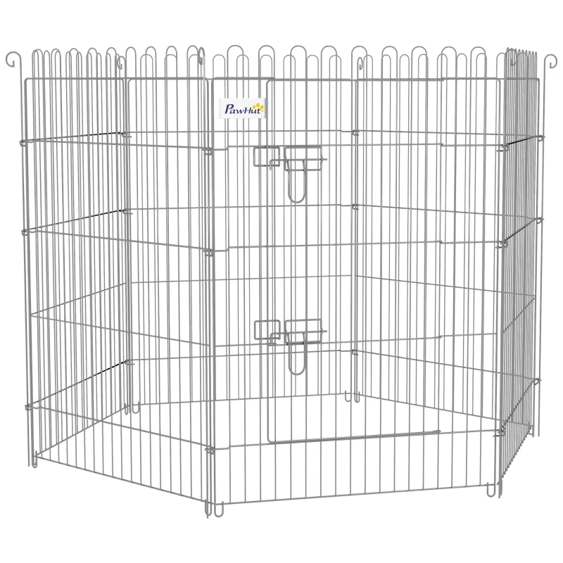 PawHut 36inch 8-Panel Dog Playpen Octagon Pet Exercise Playpen Crate Foldable Dog Cage Pen Puppy Kennel, Black