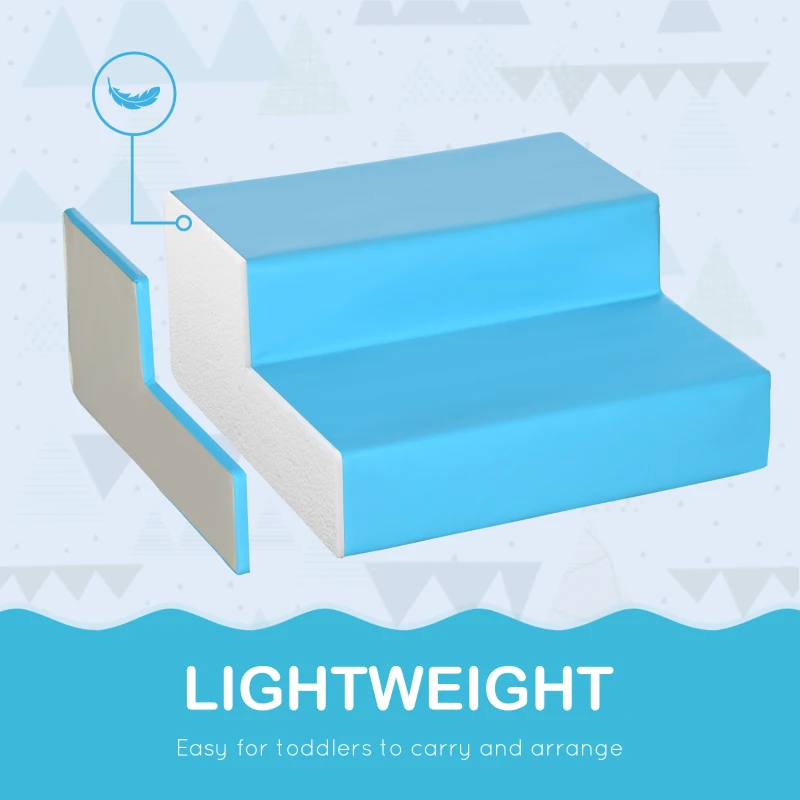 Qaba 6-Piece Soft Play for 12-36 Months Toddlers to Climb, Crawl, Slide, Blue, Green