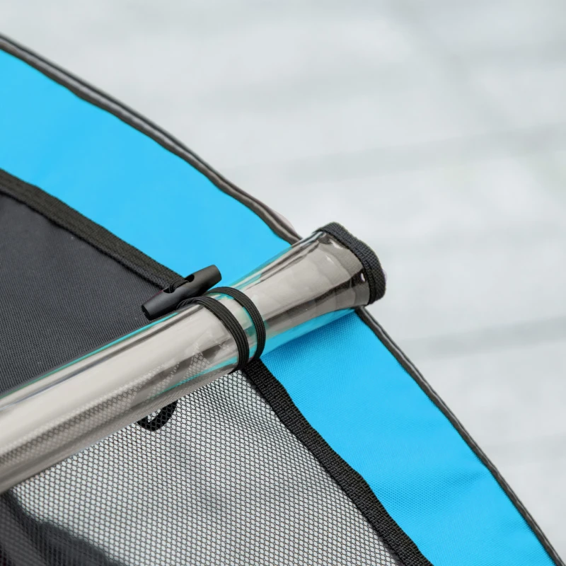 Aosom 3-in-1 Bike Trailer for Kids, Running Stroller with 2 Seats, Jogging Cart with 5-Point Harness, Storage Units, Blue