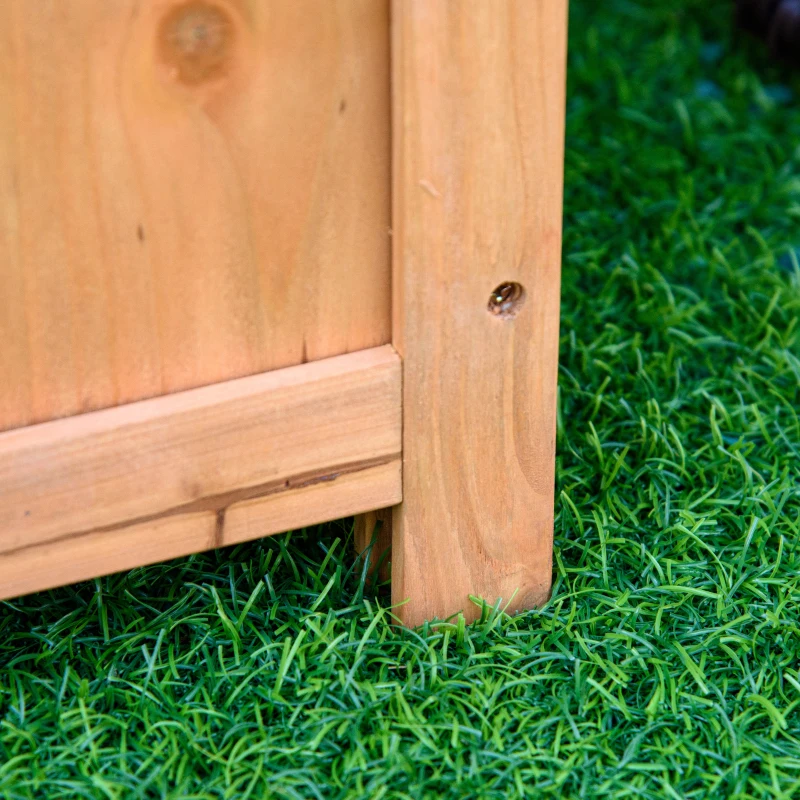 Outsunny Wood Planter with Trellis for Vine Climbing, Raised Garden Bed to Grow Vegetables for Backyard, 28" x 11" x 46", Brown