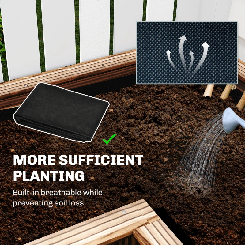 Outsunny Raised Garden Bed, Wooden Elevated Planter Box Outdoor with Legs, for Vegetables, Flowers, Herbs, L-shaped, Carbonized