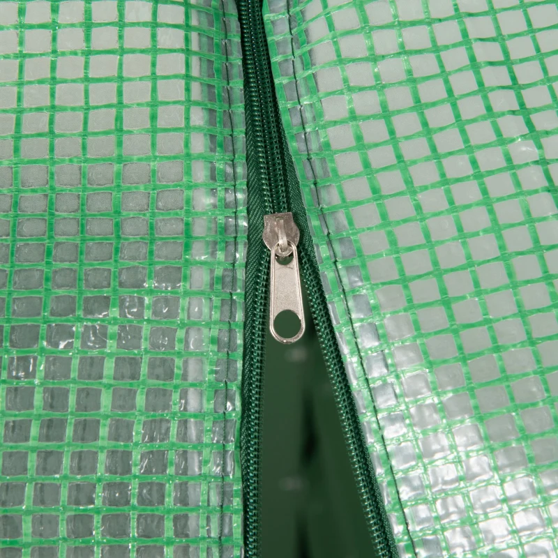 Outsunny Steel Outdoor Raised Garden Bed with Greenhouse,Cover, Roll Up Door, Dual Use, 50"x37.4"x36.2", Green