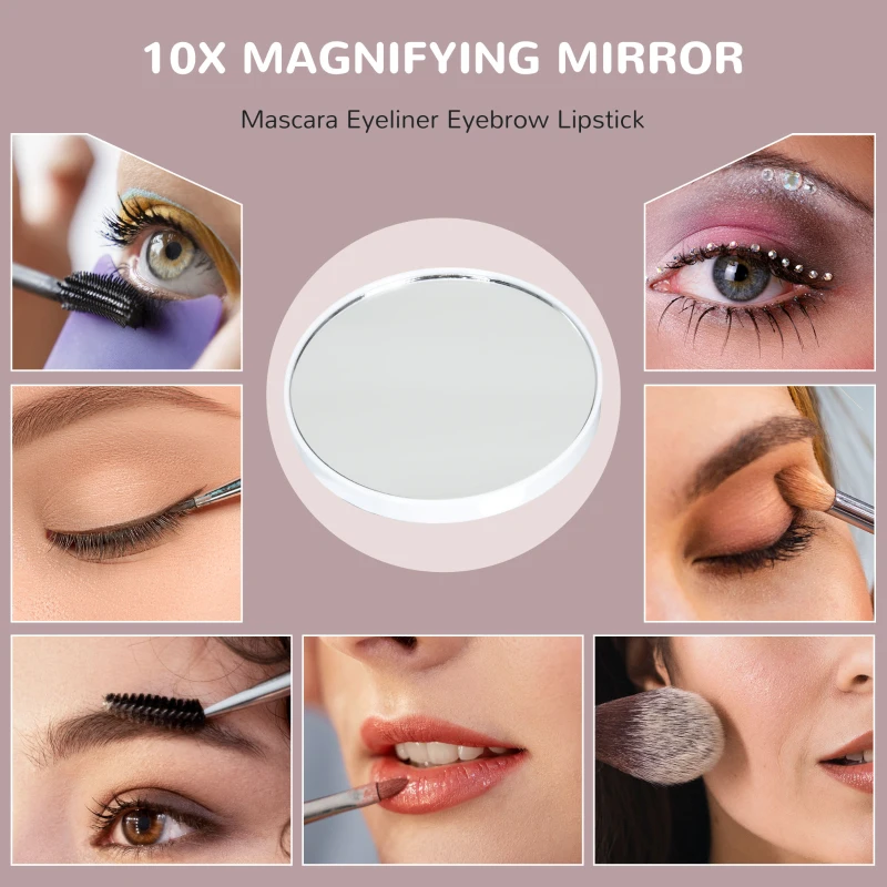 HOMCOM Hollywood Vanity Mirror with Lights, 31.5" x 24.4" Lighted Makeup Mirror with 3 Colour, 10X Magnifying, USB Port, White