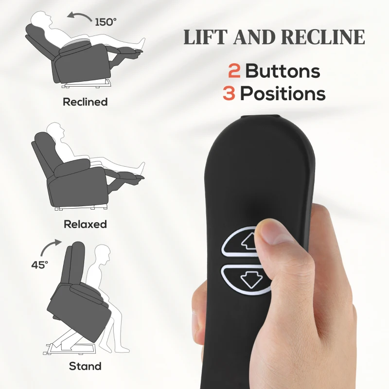 HOMCOM Overstuffed Power Lift Recliner Chair with Vibration Massage and Heat, Side Pockets, Pocket Spring, for Adults, Gray