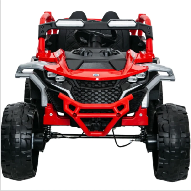 12V 2-Seater Kids Electric UTV Ride-On with Parental Remote Control, Electric Go-Kart with Music & Flashlights, 45.5" L x 28.5" W x 24.5" H, Red