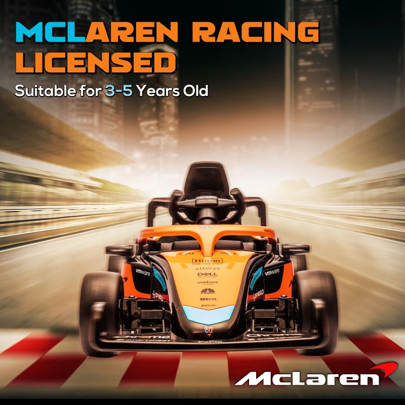 Qaba 12V Electric Car for Kids with Suspension, Music, MP3, Remote Control for 3-5 Years, Orange