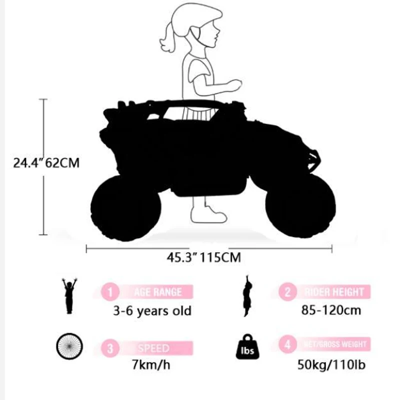12V 2-Seater Kids Electric UTV Ride-On with Remote Control, Electric Go-Kart with Music & Flashlights, 45.5" L x 28.5" W x 24.5" H, Magenta