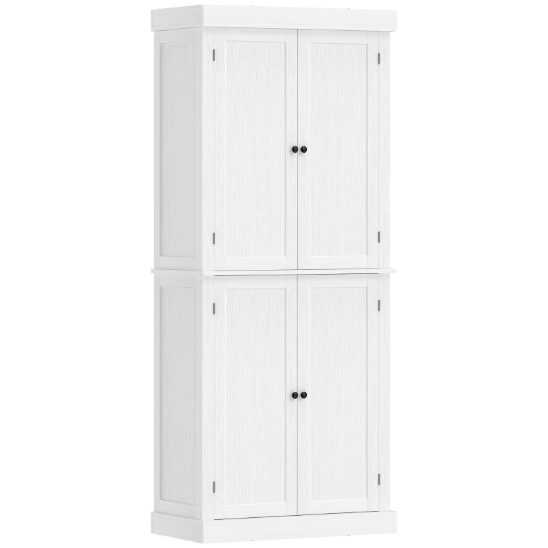 HOMCOM 72.5" Freestanding Kitchen Pantry Cabinet with 4 Doors, White