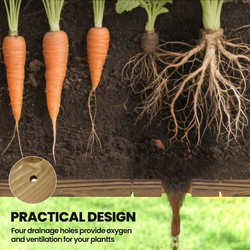 Outsunny Elevated Planter Box w/ Legs and Storage Shelf, Raised Garden Bed, Elevated Wooden Planter Box, Carbonized