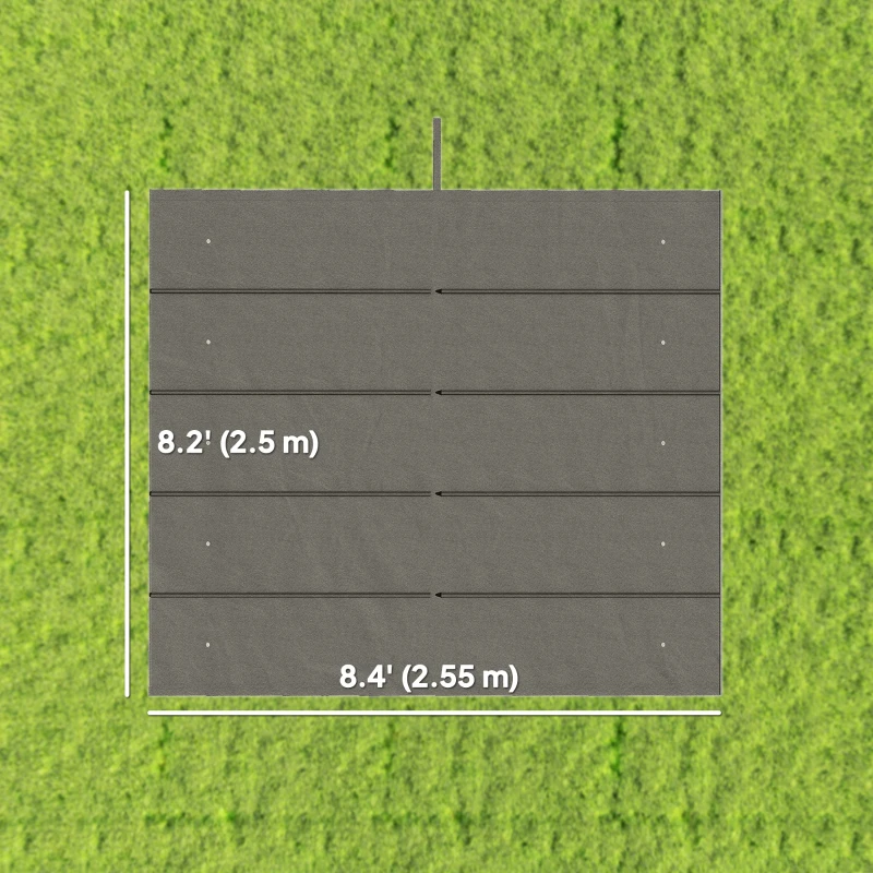 Outsunny 8.2' x 8.4' Retractable Pergola Canopy Replacement for 10' x 10' Frame, Cover Replacement (Cover Top Only), Light Grey