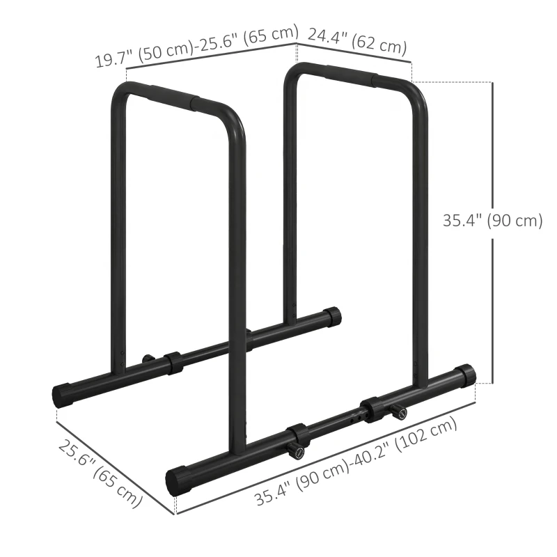 Soozier Adjustable Dip Station, Push Up Bars with 6 Width and 2 Height Levels for Home Gym Fitness Workout
