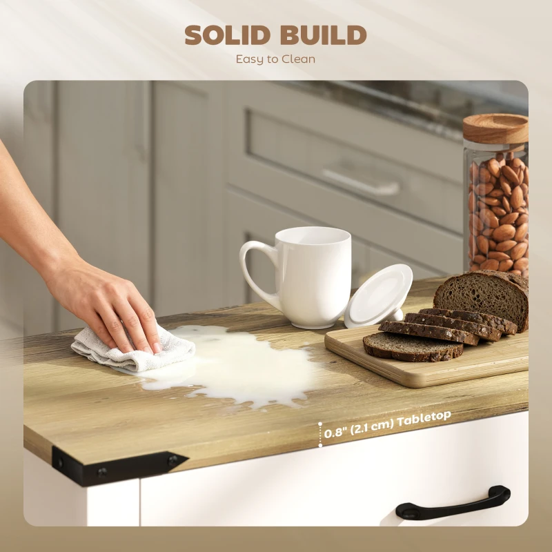 HOMCOM Sideboard Buffet Cabinet, Farmhouse Kitchen Storage Cabinet w/ Drawer and Shelf for Living Room, Entryway