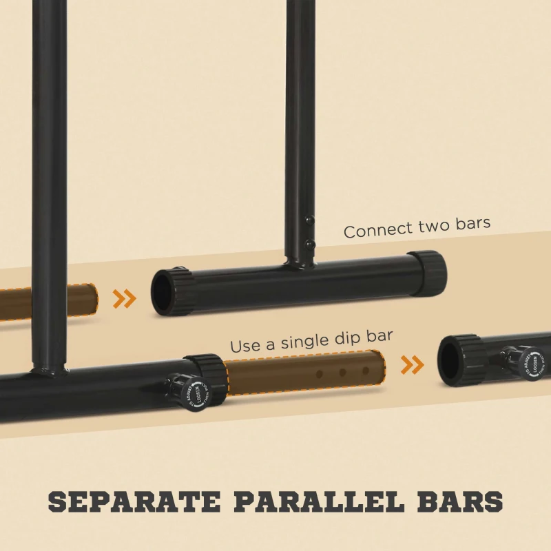 Soozier Adjustable Dip Station, Push Up Bars with 6 Width and 2 Height Levels for Home Gym Fitness Workout