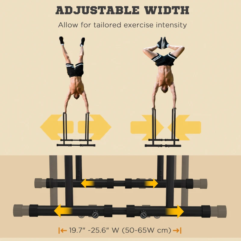 Soozier Adjustable Dip Station, Push Up Bars with 6 Width and 2 Height Levels for Home Gym Fitness Workout