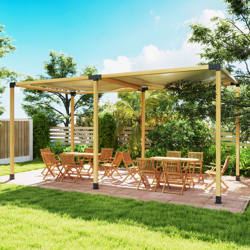 Outsunny 12PCS Pergola Kit, Pergola Brackets with 3-Way & 4-Way Corner Brackets for 4"x4" (Actual 3.6"x3.6") Lumber