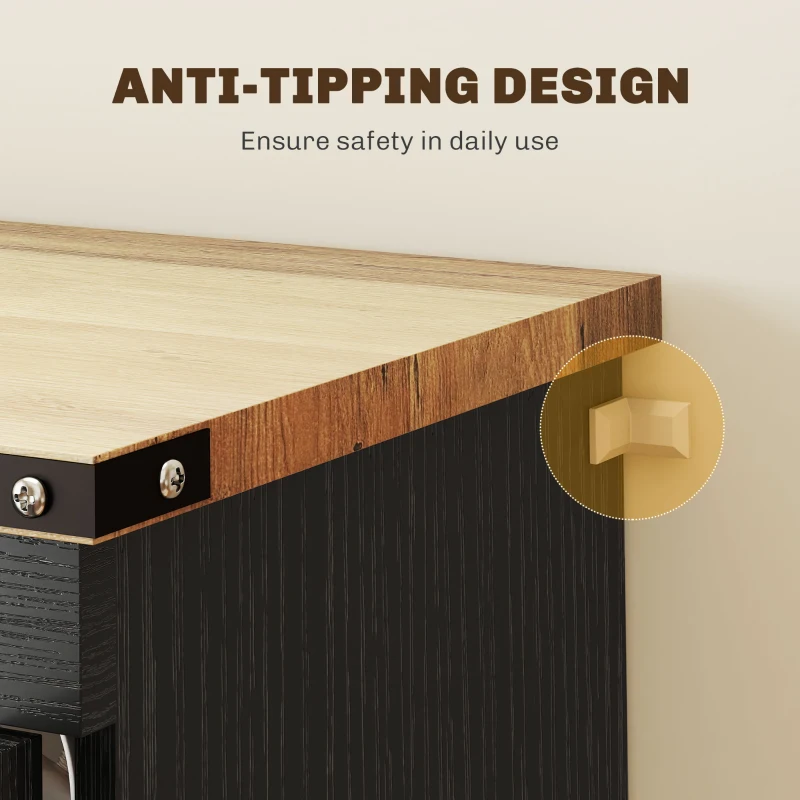 HOMCOM 67" Tall Kitchen Pantry Storage Cabinet, Kitchen Pantry Cabinet with Doors, Drawers and Adjustable Shelves, Black