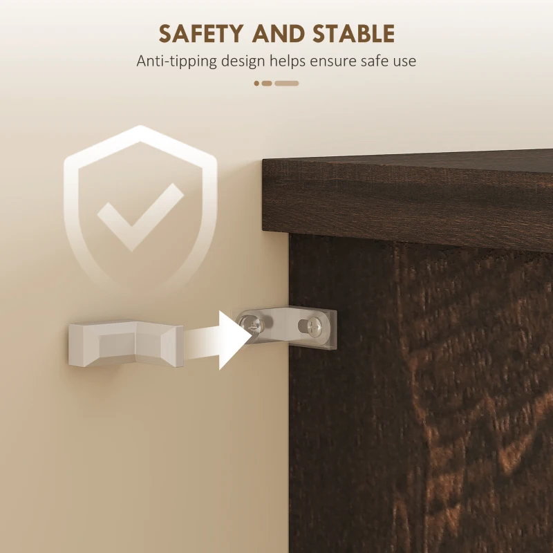 HOMCOM 69" Tall Farmhouse Kitchen Pantry Cabinet with 2 Doors, Drawer and Adjustable Shelves, Dark Brown