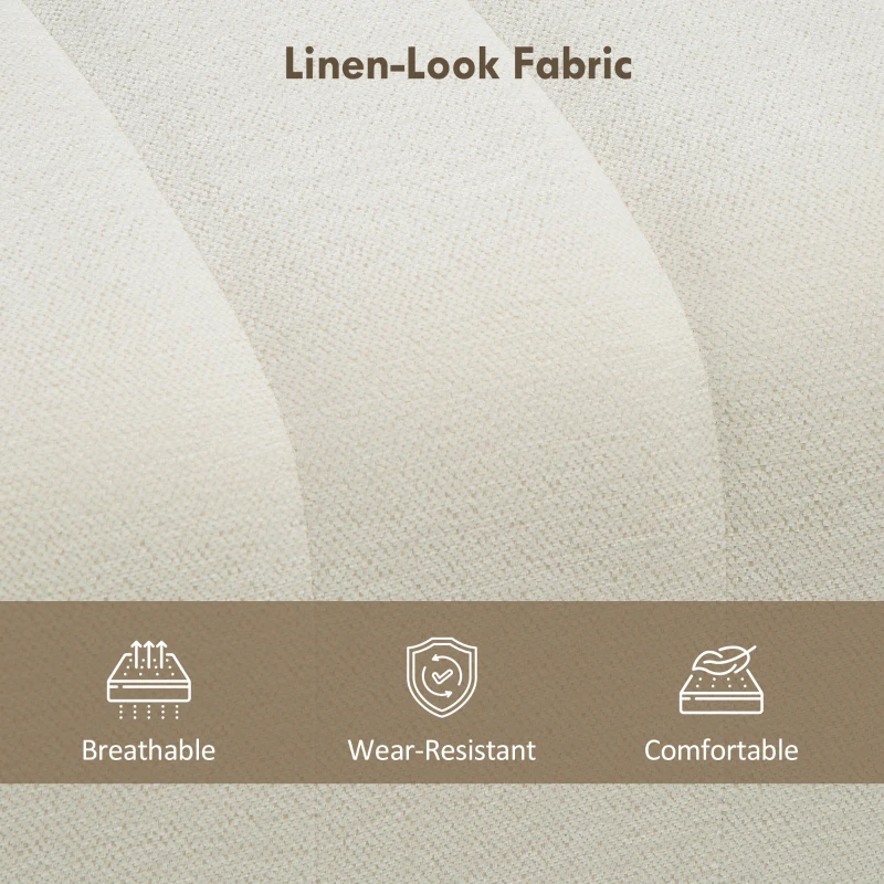 HOMCOM 43" Upholstered Bedroom Bench Modern End of Bed Bench Load up to 485 lbs for Bedroom Hallway Living Room Cream White