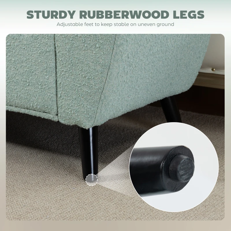 HOMCOM Upholstered Storage Bench with Arms, Modern Ottoman Bench for Bedroom, Entryway, and Living Room, Green