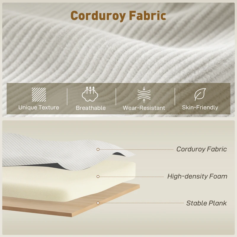 HOMCOM Loveseat Sofa, 55" Small Sofa Couch with 2 Pillows, Metal Legs for Living Room, Bedroom, Apartment, Cream White